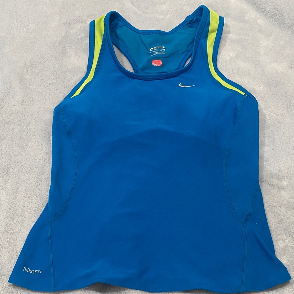 Nike Blue and Yellow Tank Top